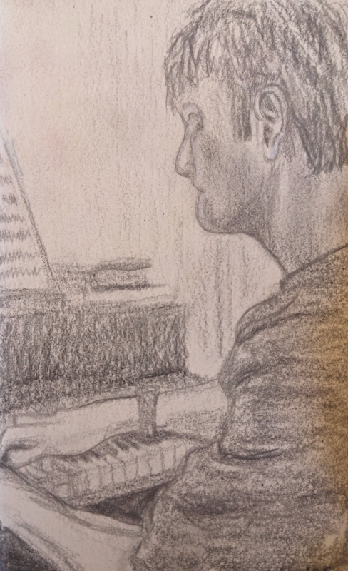 Jeffrey at Piano - by Kit Siegle